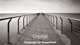  Presentation with sunrise - PPT theme having pont-del-petroli-at-sunrise background and a gray colored foreground