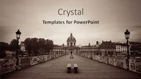  Presentation with france - Cool new PPT theme with pont des arts and river backdrop and a soft green colored foreground