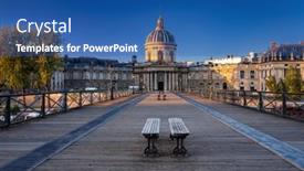 Presentation with paris france - Presentation theme consisting of pont-des-arts-bridge-over background and a ocean colored foreground
