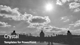  Presentation with romance - Beautiful PPT theme featuring pont des arts in paris backdrop and a  colored foreground
