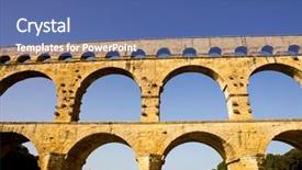  Presentation with aqueduct - Presentation with pont du gard roman aqueduct background and a ocean colored foreground