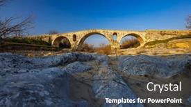  Presentation with roman - Slide deck having pont-julien-roman-stone-arch background and a ocean colored foreground