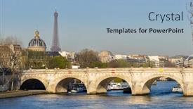  Presentation with eiffel tower paris france - PPT theme enhanced with pont-neuf and the eiffel tower in paris france background and a light blue colored foreground