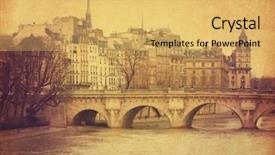  Presentation with paris france - Presentation design with pont neuf in central paris background and a yellow colored foreground