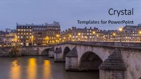  Presentation with paris france - Audience pleasing PPT theme consisting of pont neuf in central paris backdrop and a light blue colored foreground