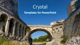  Presentation with france - PPT theme having pont-romain-vaison-la-romaine background and a ocean colored foreground