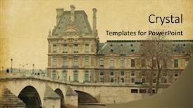  Presentation with paris france - Cool new PPT layouts with pont royal in central paris backdrop and a yellow colored foreground