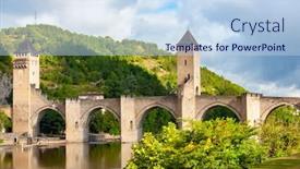  Presentation with river - Presentation consisting of pont-valentre-across-the-lot background and a light blue colored foreground