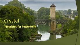  Presentation with bridge - Slide deck with pont-vieux-bridge-in-orthez background and a tawny brown colored foreground