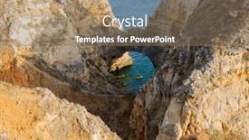  Presentation with algarve - PPT theme having ponta-da-piedade-at-algarve background and a coral colored foreground