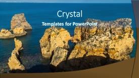  Presentation with algarve - Presentation design with ponta-da-piedade-cliffs-near background and a ocean colored foreground