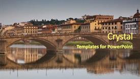  Presentation with cable stayed bridge over river - Cool new PPT layouts with ponte alla garraia over river backdrop and a tawny brown colored foreground