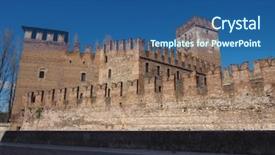  Presentation with cable stayed bridge over river - Amazing presentation theme having ponte di castelvecchio meaning old backdrop and a ocean colored foreground