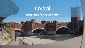  Presentation with old - Cool new slide set with ponte di castelvecchio meaning old backdrop and a teal colored foreground