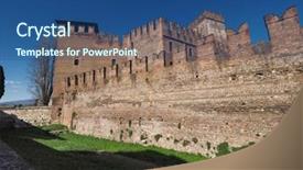  Presentation with old - Presentation consisting of ponte di castelvecchio meaning old background and a ocean colored foreground