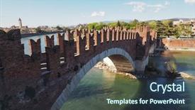  Presentation with old - PPT theme with ponte di castelvecchio meaning old background and a tawny brown colored foreground