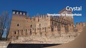  Presentation with old - Slide set with ponte di castelvecchio meaning old background and a ocean colored foreground