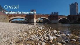  Presentation with old - Beautiful presentation design featuring ponte di castelvecchio meaning old backdrop and a ocean colored foreground