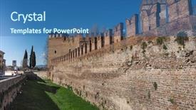  Presentation with old - Colorful PPT theme enhanced with ponte di castelvecchio meaning old backdrop and a ocean colored foreground