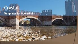  Presentation with old - Cool new PPT theme with ponte di castelvecchio meaning old backdrop and a teal colored foreground
