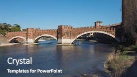  Presentation with old - Presentation design with ponte di castelvecchio meaning old background and a ocean colored foreground