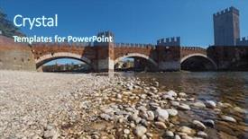  Presentation with cable stayed bridge over river - Audience pleasing presentation design consisting of ponte di castelvecchio meaning old backdrop and a ocean colored foreground