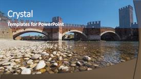  Presentation with cable stayed bridge over river - Beautiful presentation featuring ponte di castelvecchio meaning old backdrop and a teal colored foreground