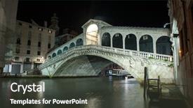 Presentation with venice - Beautiful presentation featuring ponte di rialto - famous rialto bridge in venice italy backdrop and a dark gray colored foreground