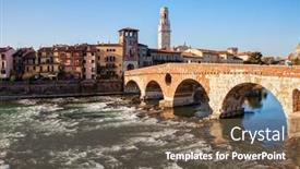  Presentation with pons - PPT layouts enhanced with adige at sunny morning verona background and a violet colored foreground