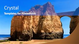  Presentation with tourism - PPT layouts featuring ponte-romana-de-lagos-tourism background and a cobalt blue colored foreground