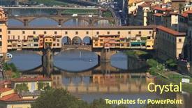  Presentation with italy - Beautiful theme featuring ponte-vecchio-in-florence backdrop and a violet colored foreground