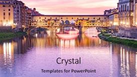  Presentation with flood control river - Cool new theme with ponte vecchio on river arno backdrop and a light blue colored foreground