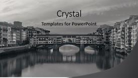  Presentation with cable stayed bridge over river - Audience pleasing PPT theme consisting of ponte vecchio over arno river backdrop and a  colored foreground