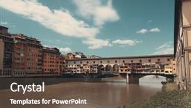  Presentation with cable stayed bridge over river - Cool new PPT layouts with ponte vecchio over arno river backdrop and a  colored foreground