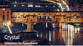  Presentation with cable stayed bridge over river - Beautiful slide deck featuring ponte vecchio over arno river backdrop and a  colored foreground