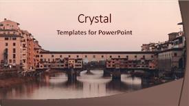  Presentation with cable stayed bridge over river - Audience pleasing slide set consisting of ponte vecchio over arno river backdrop and a  colored foreground