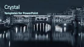  Presentation with cable stayed bridge over river - Audience pleasing PPT theme consisting of ponte vecchio over arno river backdrop and a tawny brown colored foreground