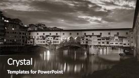  Presentation with river - Cool new PPT theme with ponte vecchio over arno river backdrop and a tawny brown colored foreground
