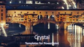  Presentation with cable stayed bridge over river - PPT theme with ponte vecchio over arno river background and a navy blue colored foreground