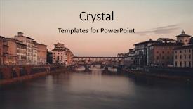  Presentation with cable stayed bridge over river - Beautiful presentation theme featuring ponte vecchio over arno river backdrop and a  colored foreground