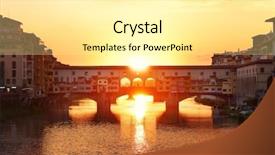  Presentation with cable stayed bridge over river - Colorful presentation enhanced with ponte vecchio over arno river backdrop and a  colored foreground
