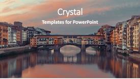  Presentation with cable stayed bridge over river - Amazing slide set having ponte vecchio over arno river backdrop and a coral colored foreground