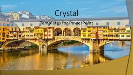  Presentation with italy - PPT theme having ponte vecchio over arno river background and a light blue colored foreground