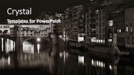  Presentation with river - Amazing slide deck having ponte-vecchio-over-arno-river backdrop and a wine colored foreground