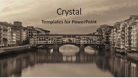  Presentation with black white - PPT theme consisting of ponte vecchio over arno river background and a coral colored foreground