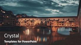  Presentation with italy - Cool new presentation theme with ponte-vecchio-over-arno-river backdrop and a tawny brown colored foreground