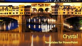  Presentation with river - Slide set with ponte vecchio over arno river background and a tawny brown colored foreground