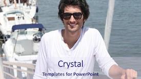  Presentation with ramp - Cool new slides with pontoon boat - man on a ramp backdrop and a sky blue colored foreground