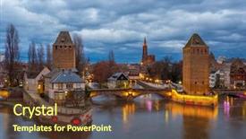  Presentation with france - Cool new PPT theme with ponts couverts in strasbourg france backdrop and a tawny brown colored foreground
