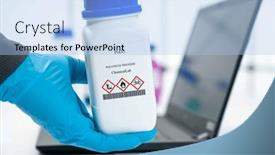  Presentation with laboratory chemical white - Presentation theme consisting of poo3-polonium-trioxide-cas-chemical background and a light blue colored foreground